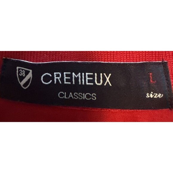 Men’s Cremieux Classics Soft Cotton Striped RED GRAY Polo Golf Shirt Large - Picture 4 of 7